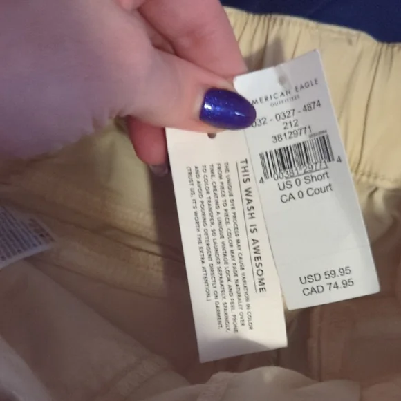 AMERICAN EAGLE Drawstring Cargo Pants 0 Short NWT - Picture 13 of 13